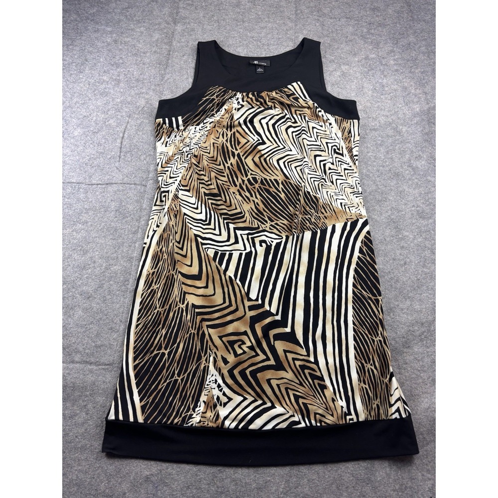AB Studio Women's L Stretch Geo Animal Print Sheath Dress‎ Y2K 00s Gossip Girl
